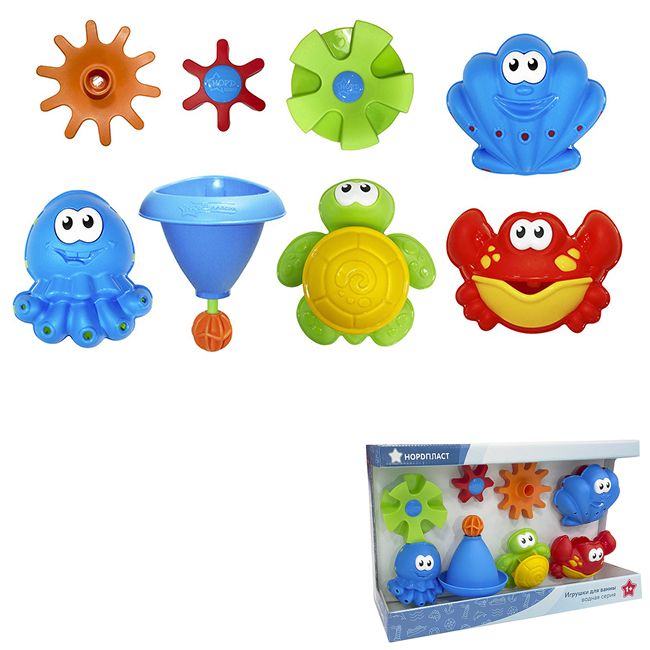 Игрушки для ванны (в инд.коробке) Водная серия