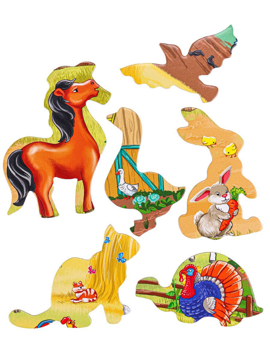 Пазл-рамка с фигурными элементами "Ферма"