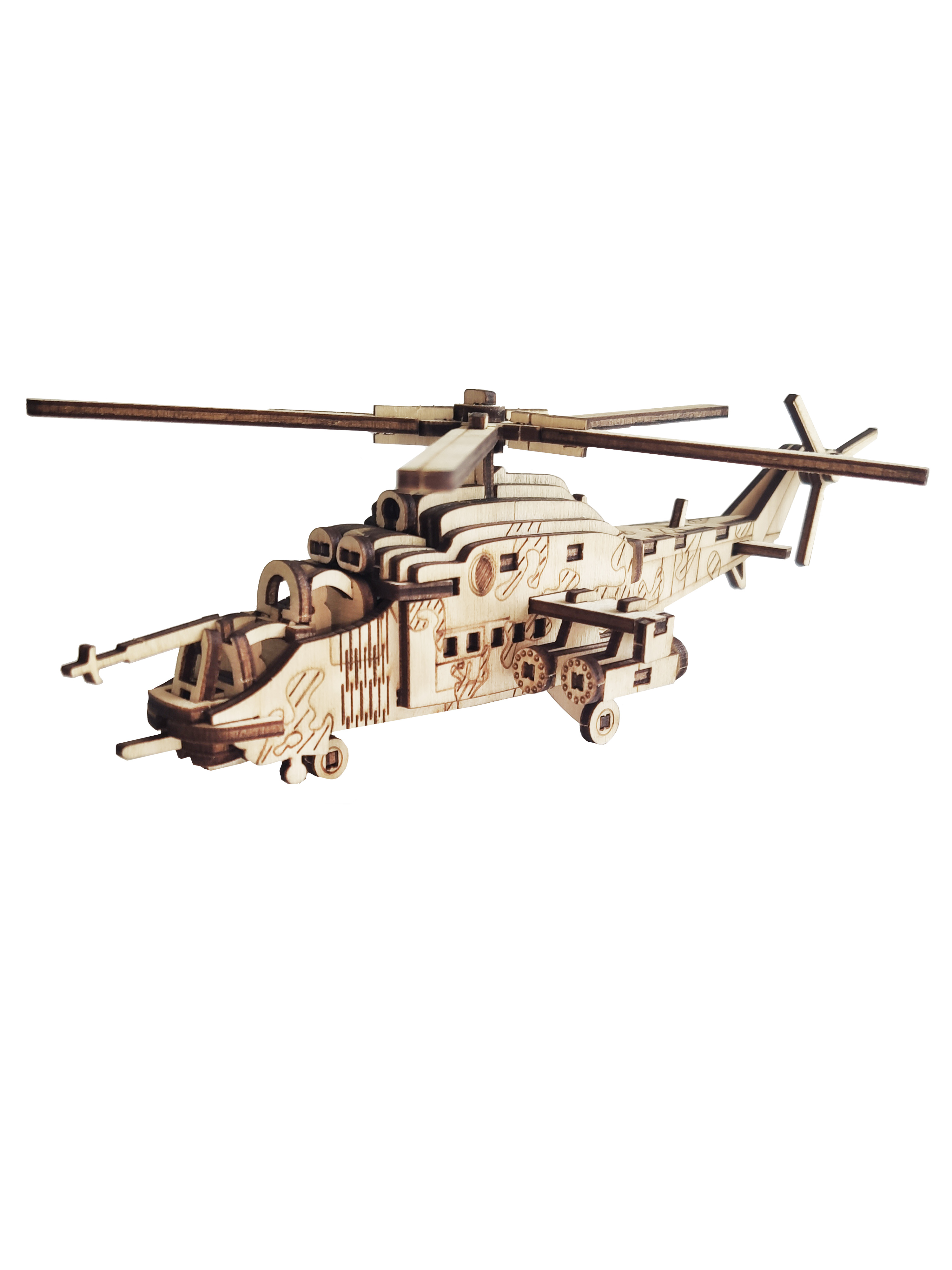 Сборная модель.  Военный вертолёт 25*18*7 см.
