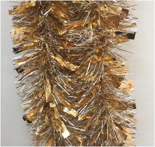 Мишура новогодняя ГОРЧИЧНАЯ ( 9x200 ).