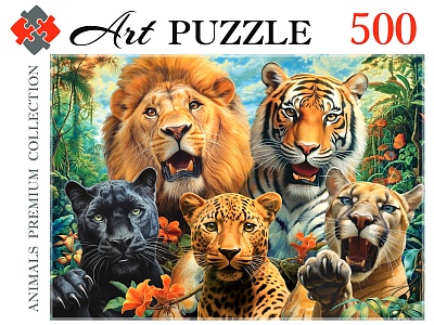 Artpuzzle. ПАЗЛЫ 500 элементов. СЕЛФИ ДИКИХ КОШЕК