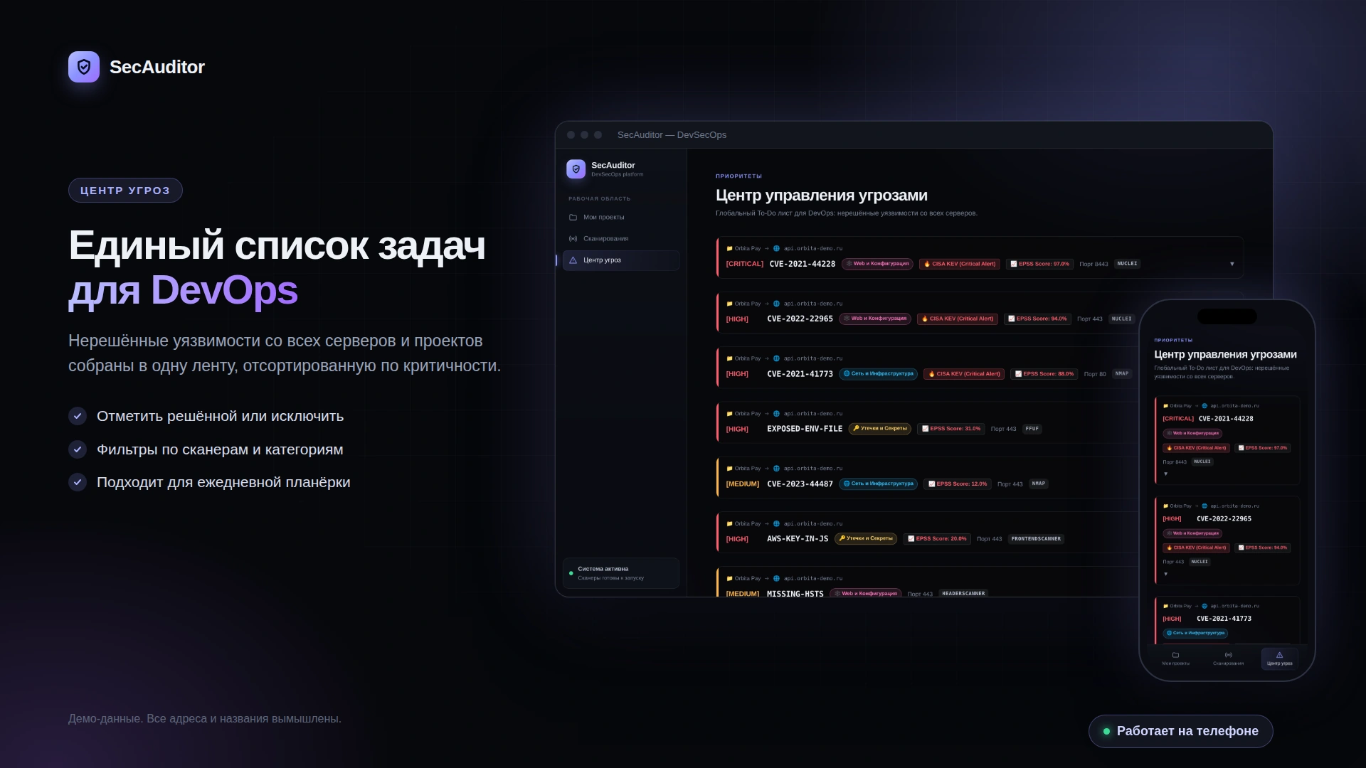 SecAuditor: Центр управления угрозами