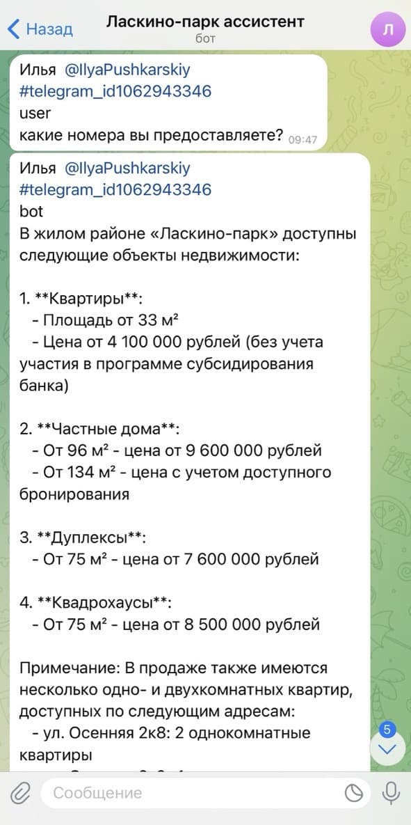 Имя бота