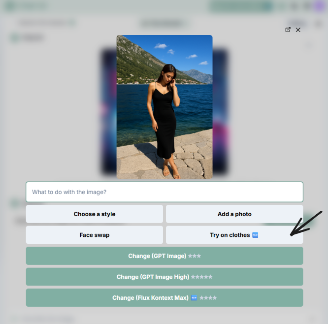 Feature trying on clothes