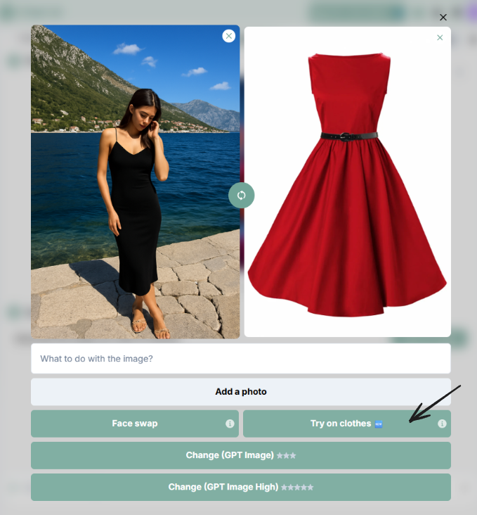 Feature trying on clothes
