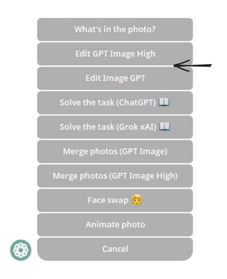 Change image using GPT Image or GPT Image High