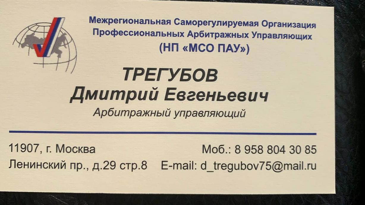 Изображение №1 компании Арбитражный управляющий Трегубов Д.Е.