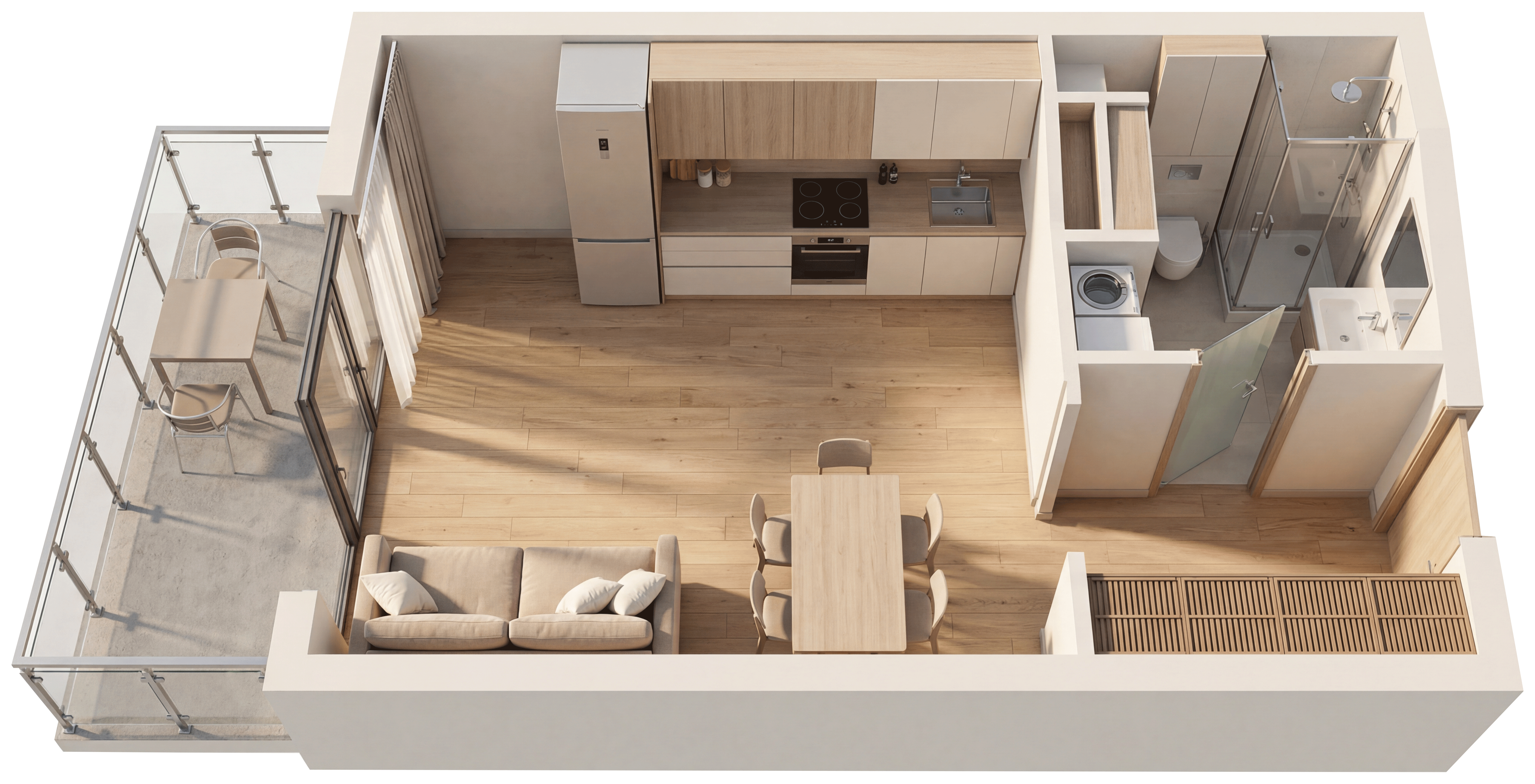 Студия, 39.8 м² · Юсуповский
