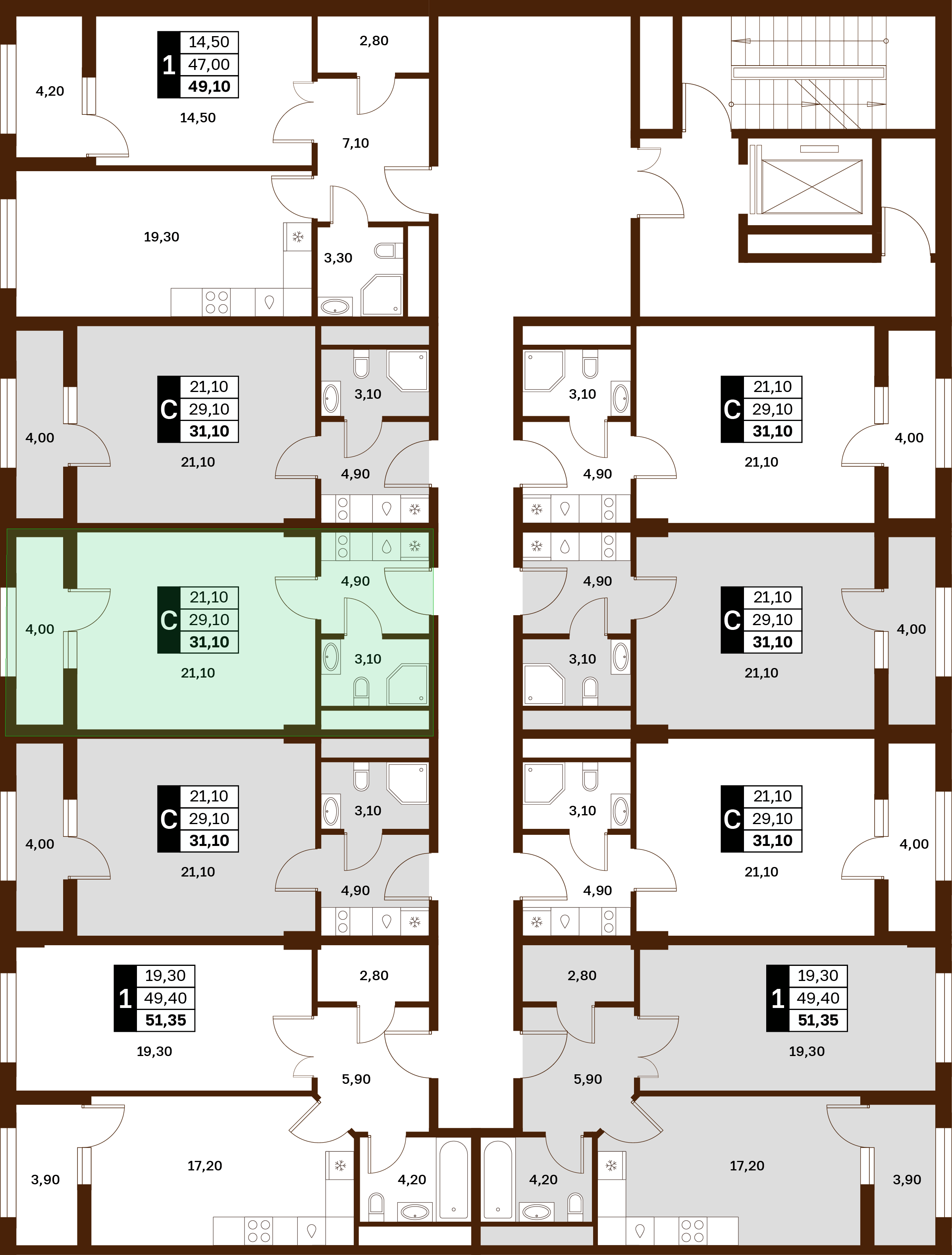 1-комнатная 31,1 м² в ЖК Аксис Патриот