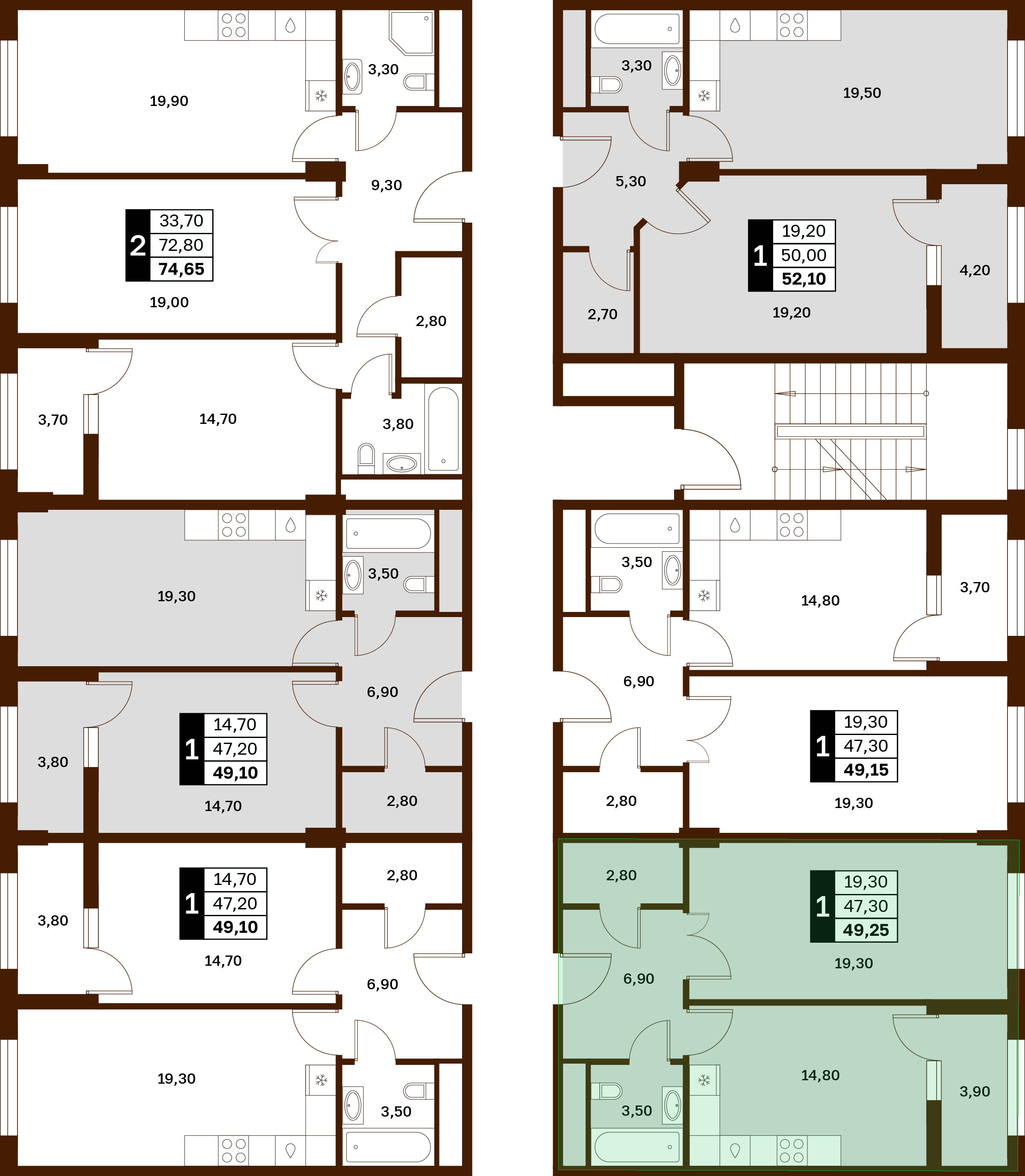 1-комнатная 49,25 м² в ЖК Аксис Патриот