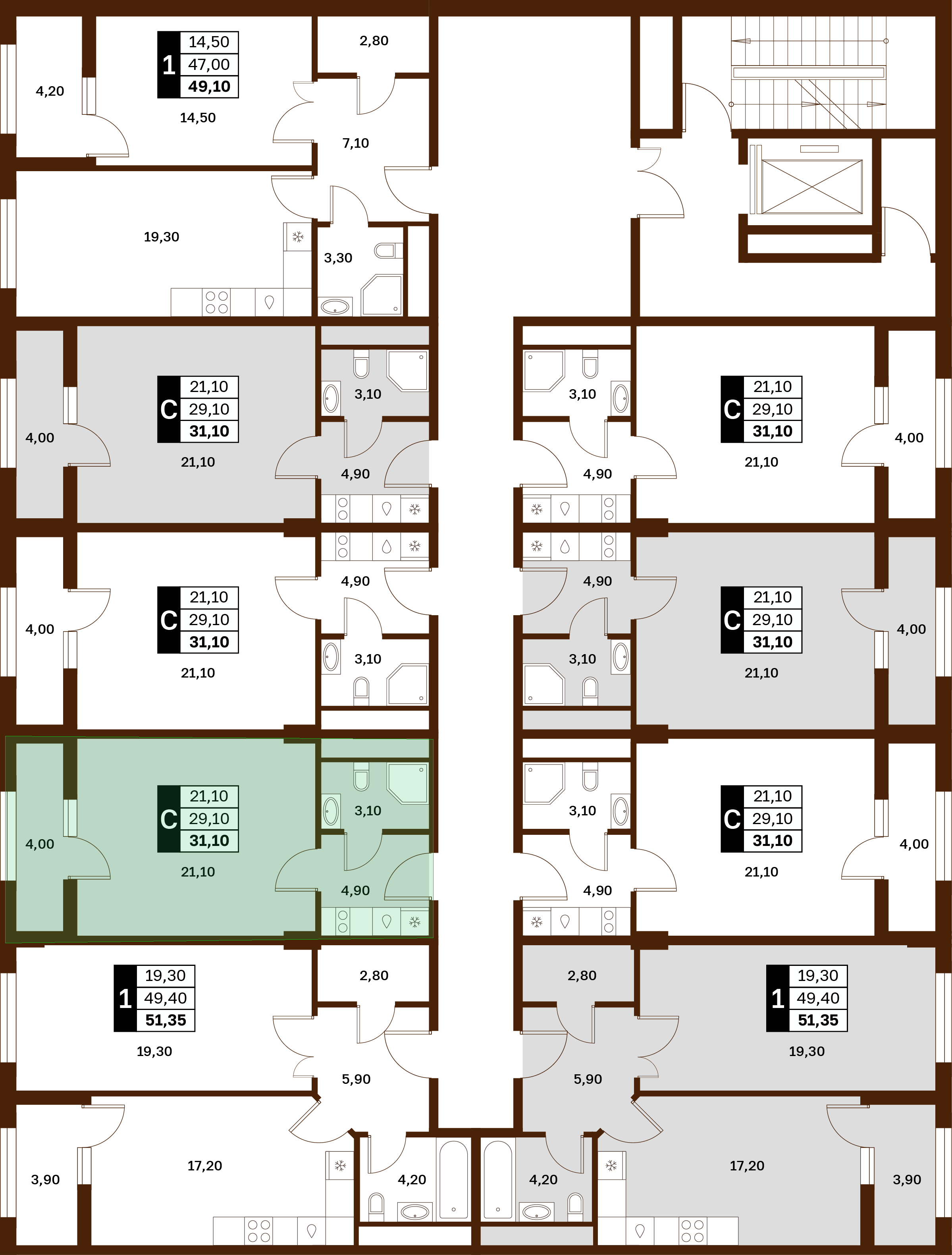 1-комнатная 31,1 м² в ЖК Аксис Патриот