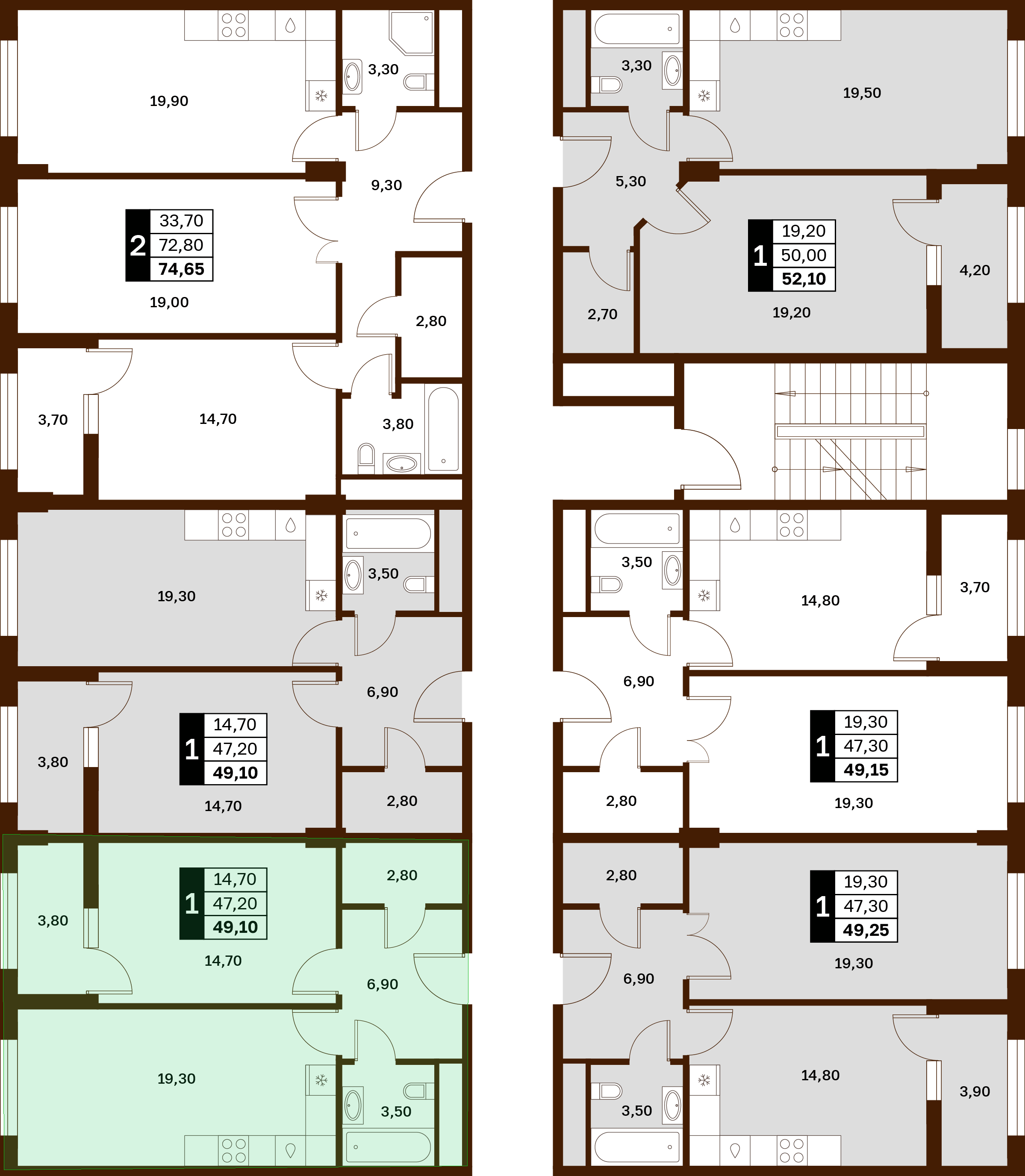 1-комнатная 49,1 м² в ЖК Аксис Патриот