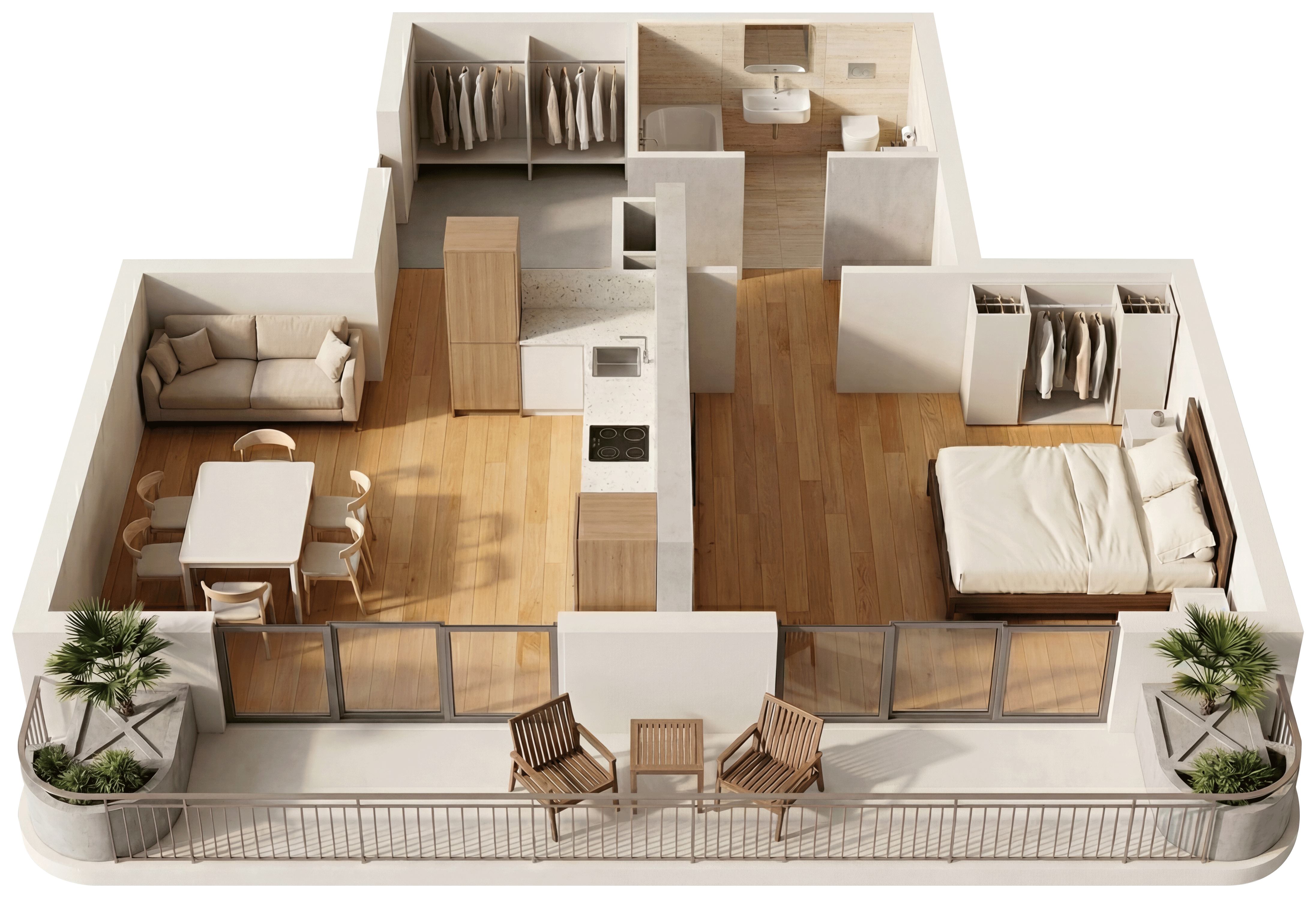 Студия, 42.9 м² · Юсуповский