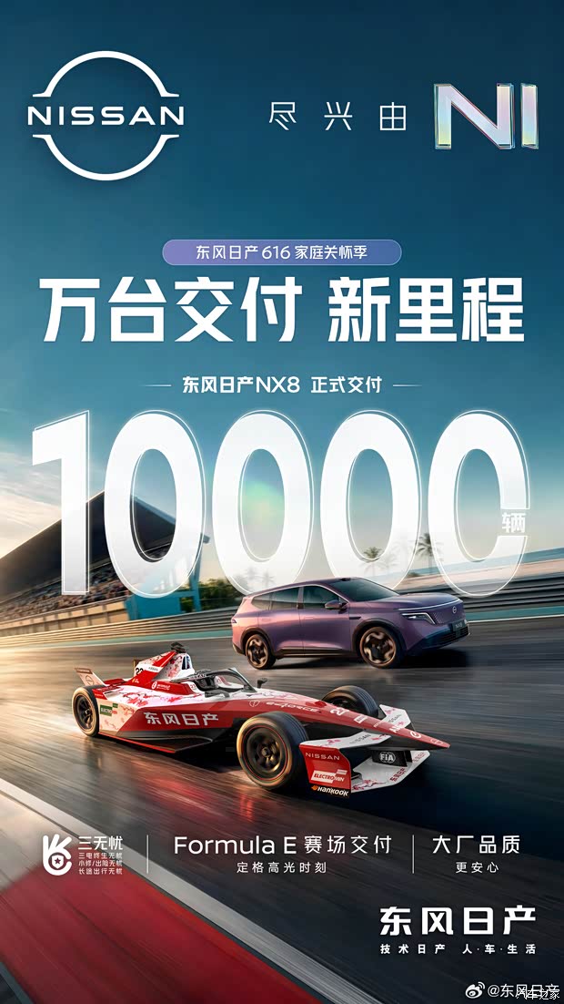 Доставка 10 000-го экземпляра Nissan NX8: цена от 159 900 ¥ за среднеразмерный SUV.