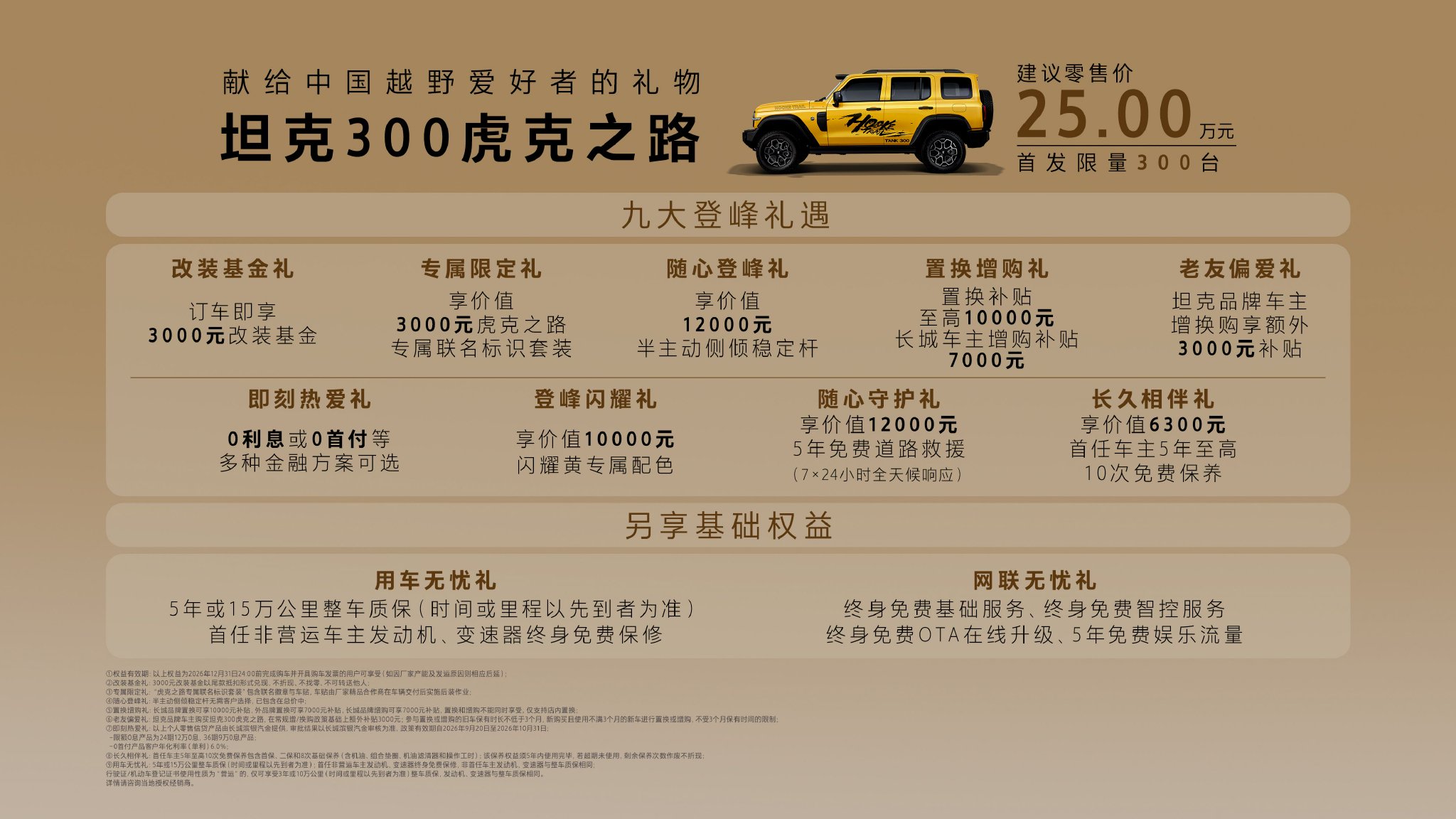Tank 300 Hooke Road официально поступил в продажу по цене 250 000 юаней