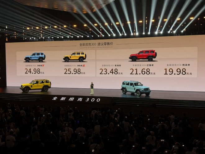 Стартовая цена 199 800 юаней: новый Tank 300 поступил в продажу