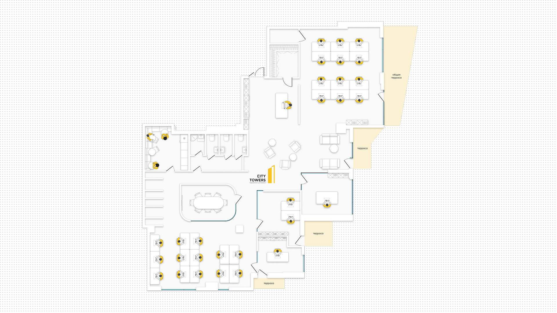 Планировка офиса 270 м² в Hill8