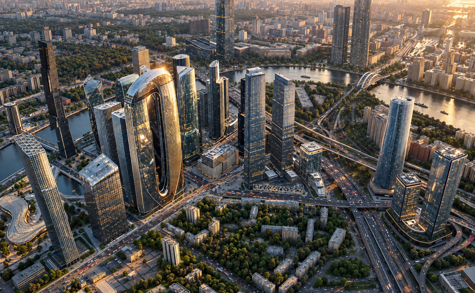 Башня ONE в составе башен Москва-Сити