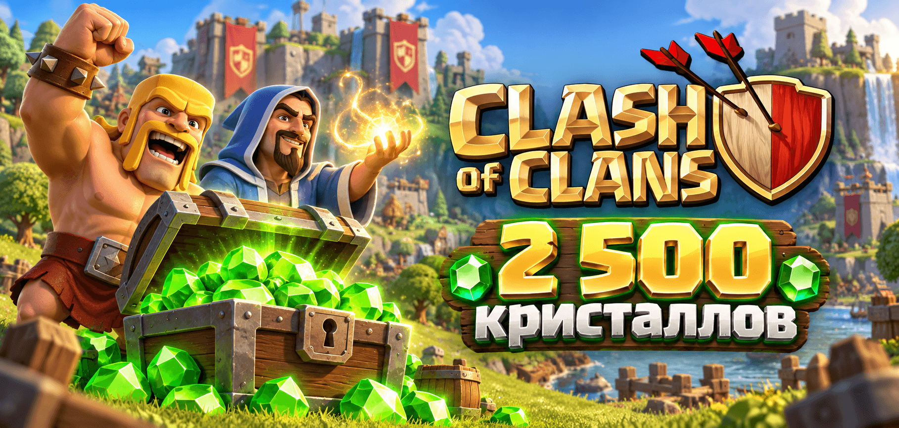 Clash of Clans 2 500 кристаллов