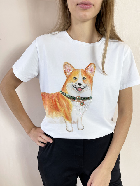 Футболка корги