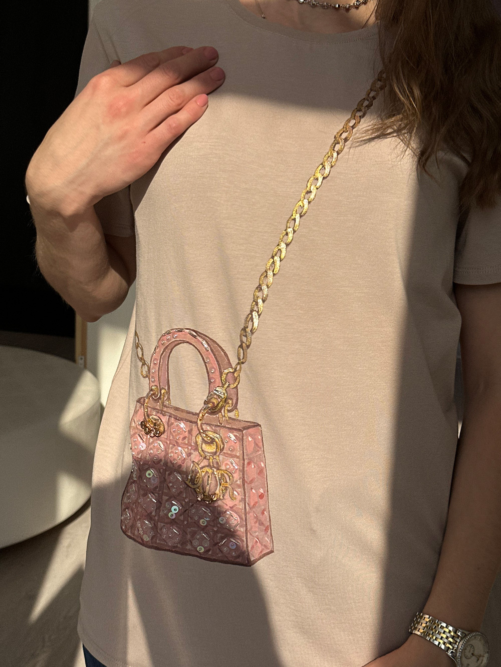 Футболка леди диор pink