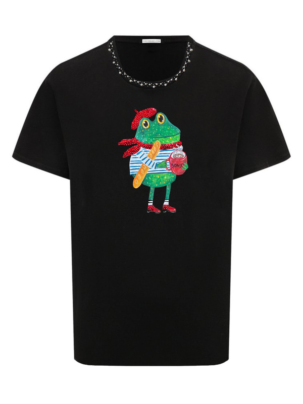 Футболка черная с жабёнком
