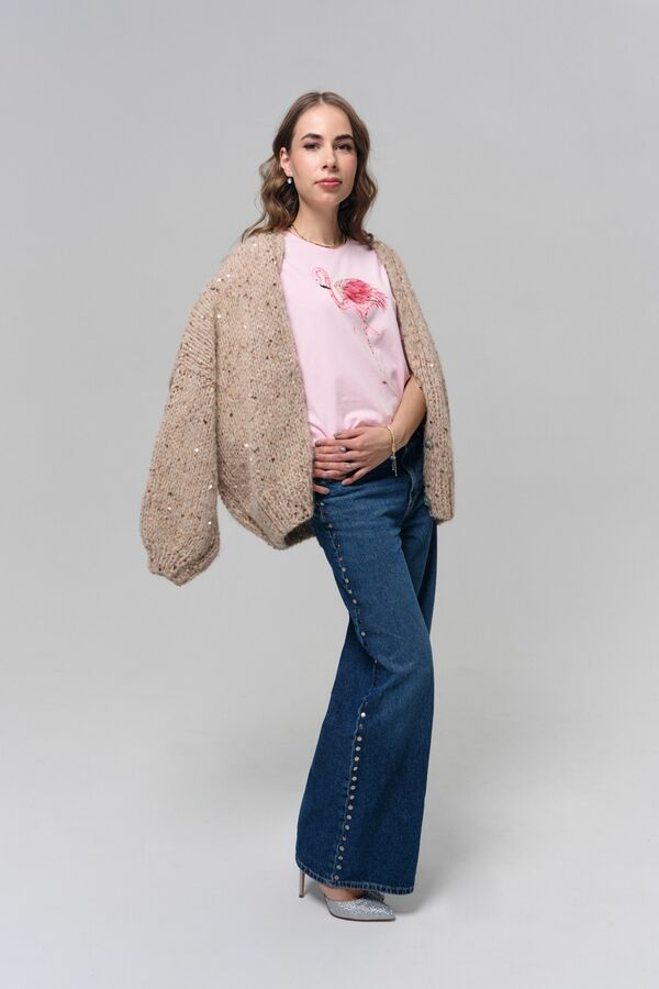 Футболка фламинго розовый