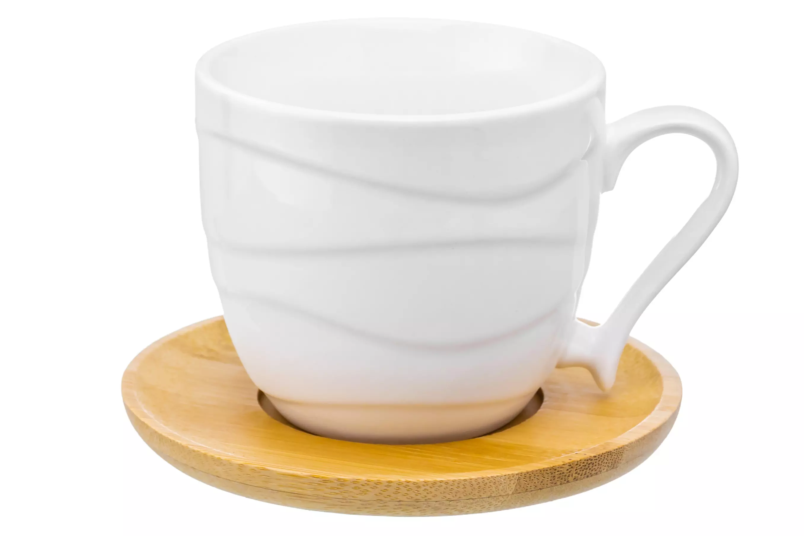 Чашка для капучино и кофе латте 220 мл 11*8,3*7,5 см Айсберг волны + дер. Подставка