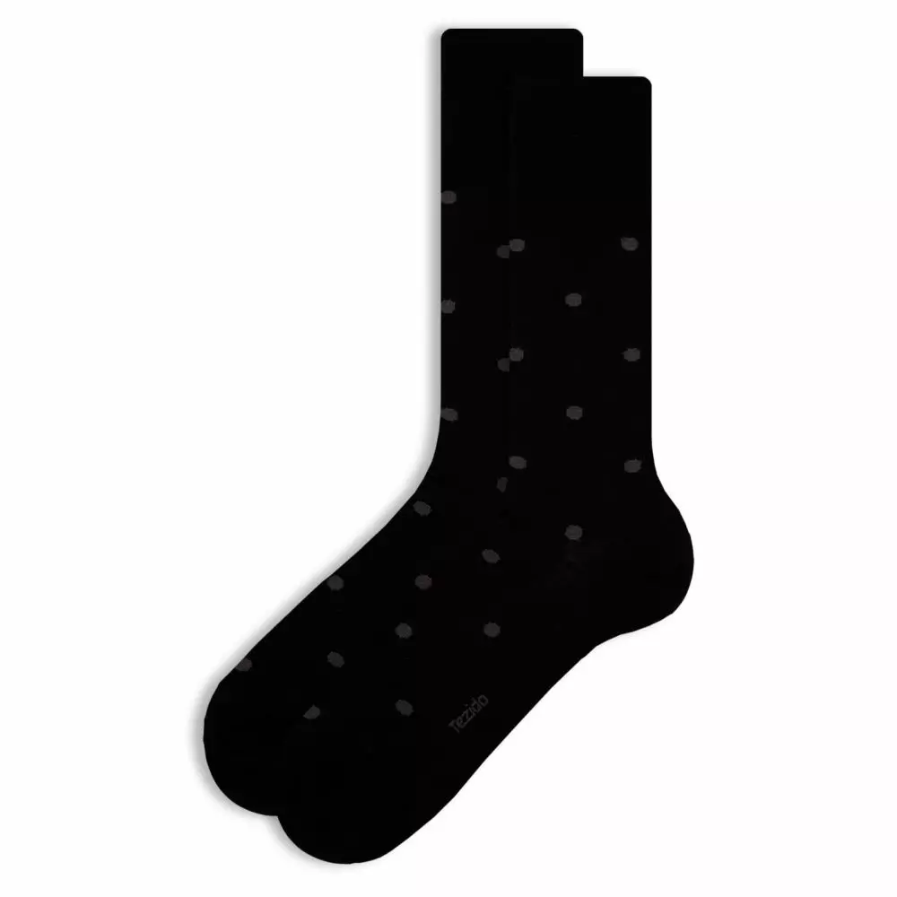 Носки мужские Tezido Luxury Mercerized Cotton Dots Т1004 (Jet Black/Silver) р-р 41-43