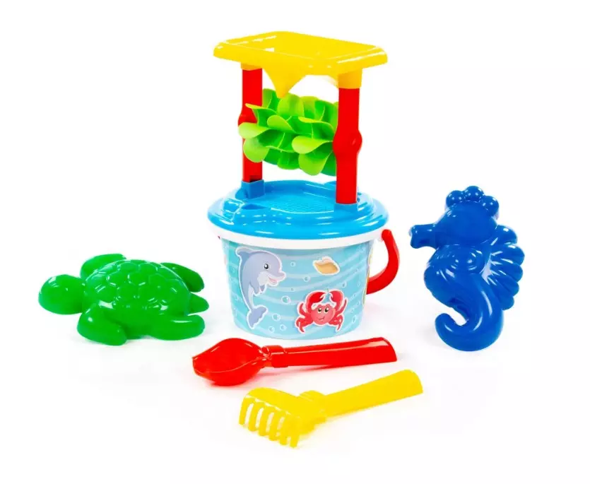 Песочный набор 3 пр №348 мельница + ситечко + Ведро детское Полесье 35769