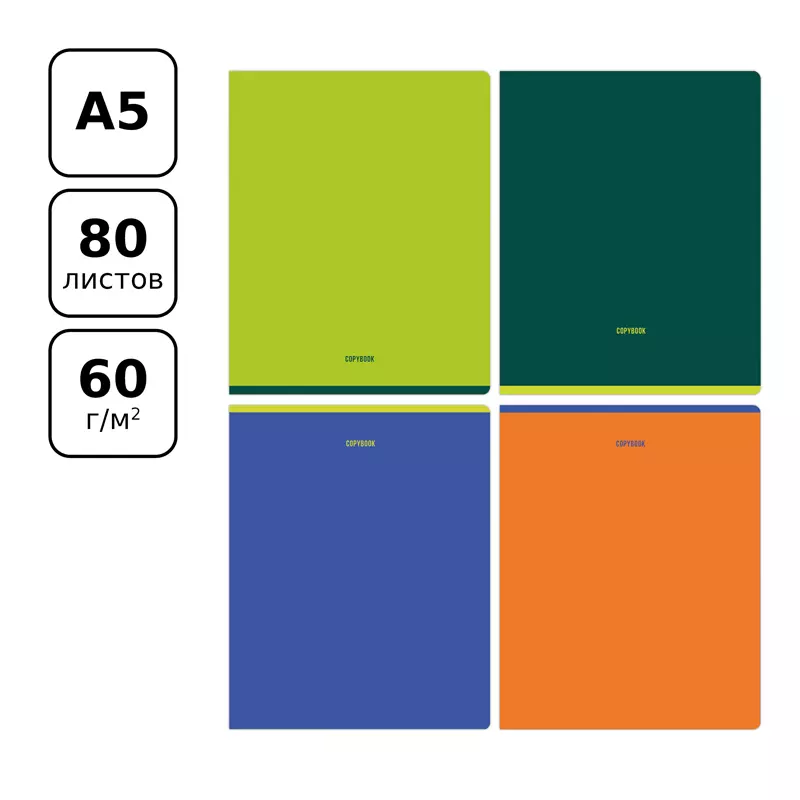 Тетрадь в клетку 80 листов A5, BG Monocolor. Стихии