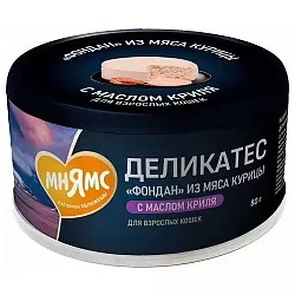 Консервы для кошек Мнямс Деликатес Фондан из курицы с маслом криля 80 г