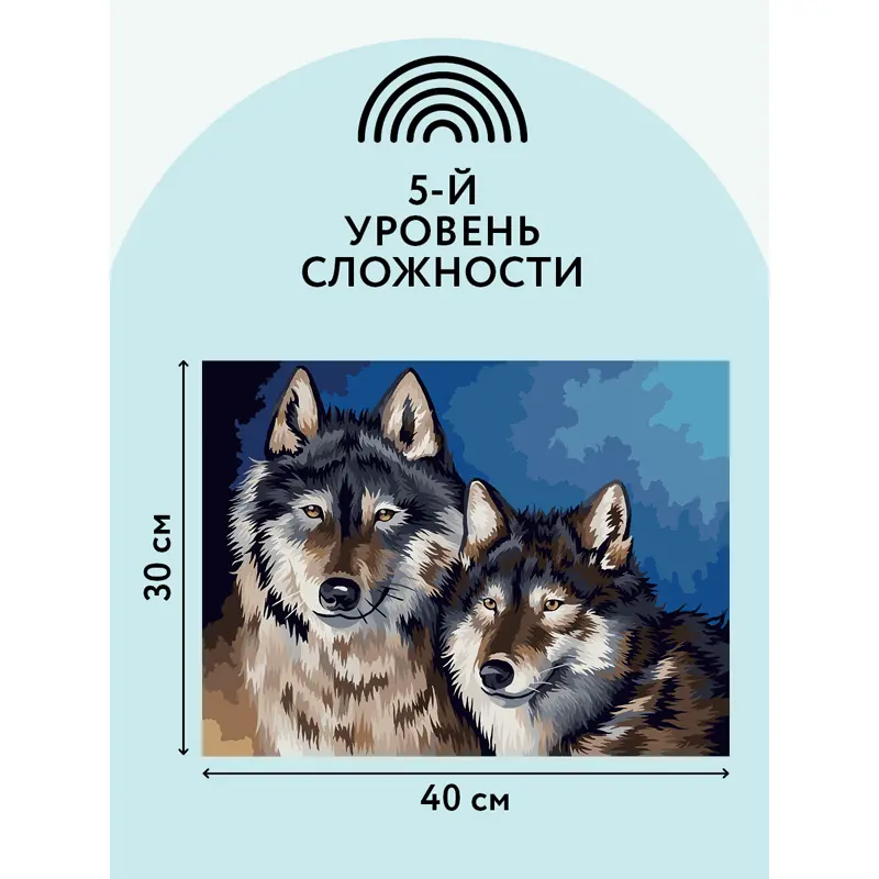 Картина по номерам Волки, на холсте, 30*40 см, с акриловыми красками и кистями, Три Совы КХ_44091