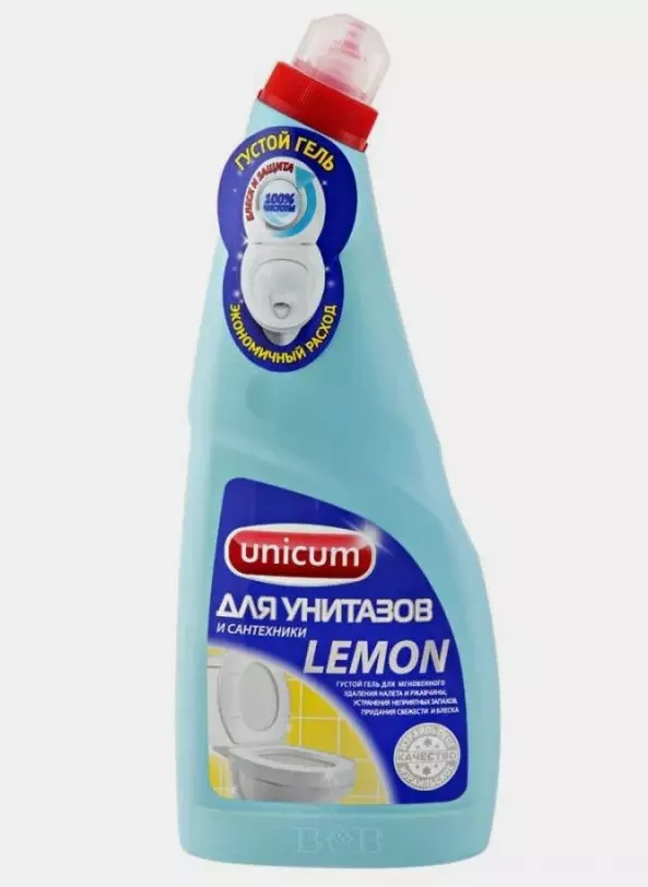 Гель для чистки унитаза Unicum Лимон 750 мл