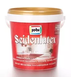 Краска для стен моющаяся JOBI Seidenlatex полуглянцевая 0,9л