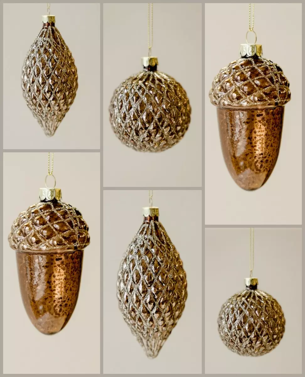 Елочные украшения стекло (12 шт) Волшебство на ветках VNV23/12-100