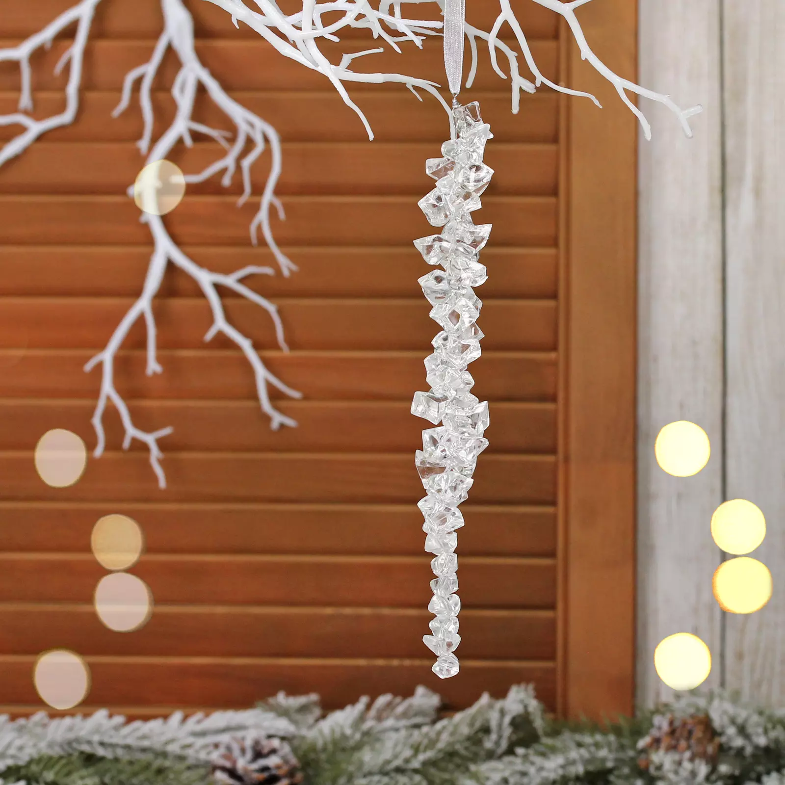 Елочное украшение Хрустальный блеск 18 см прозрачный 259-119