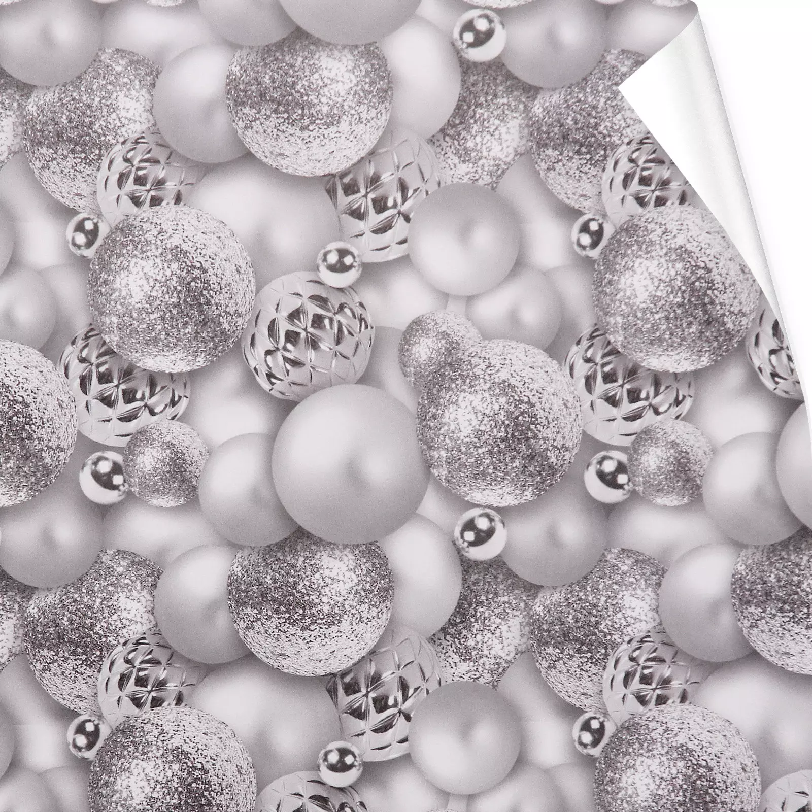 Бумага упаковочная 50х70 см Волшебные шары серебро 214-513