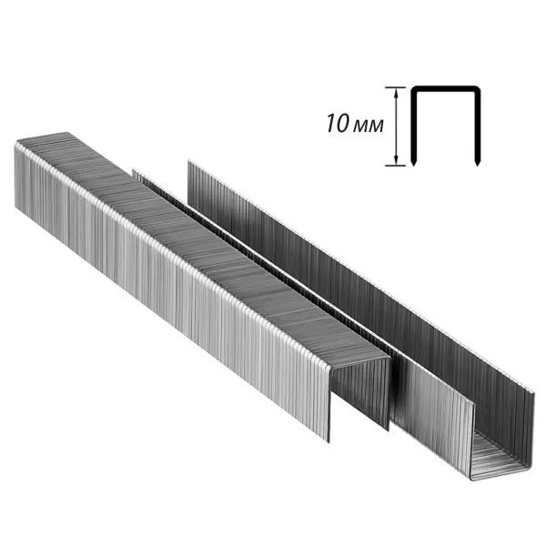 Скобы для мебельного степлера тип 53 10мм закаленные Политех 1000 шт 9015810