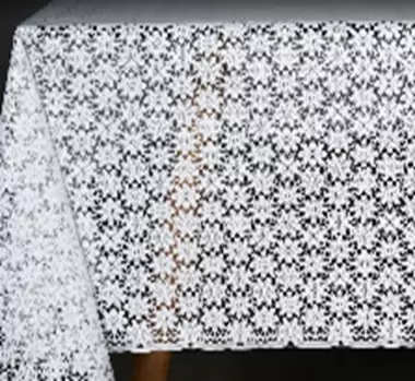 Клеенка на стол ажурная ширина 137 см белая лейс 131 Dekorelle