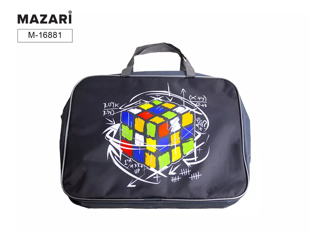 Папка текстильная А4 с ручками, на молнии &quot;CUBE&quot; А4, 335*260*60 мм