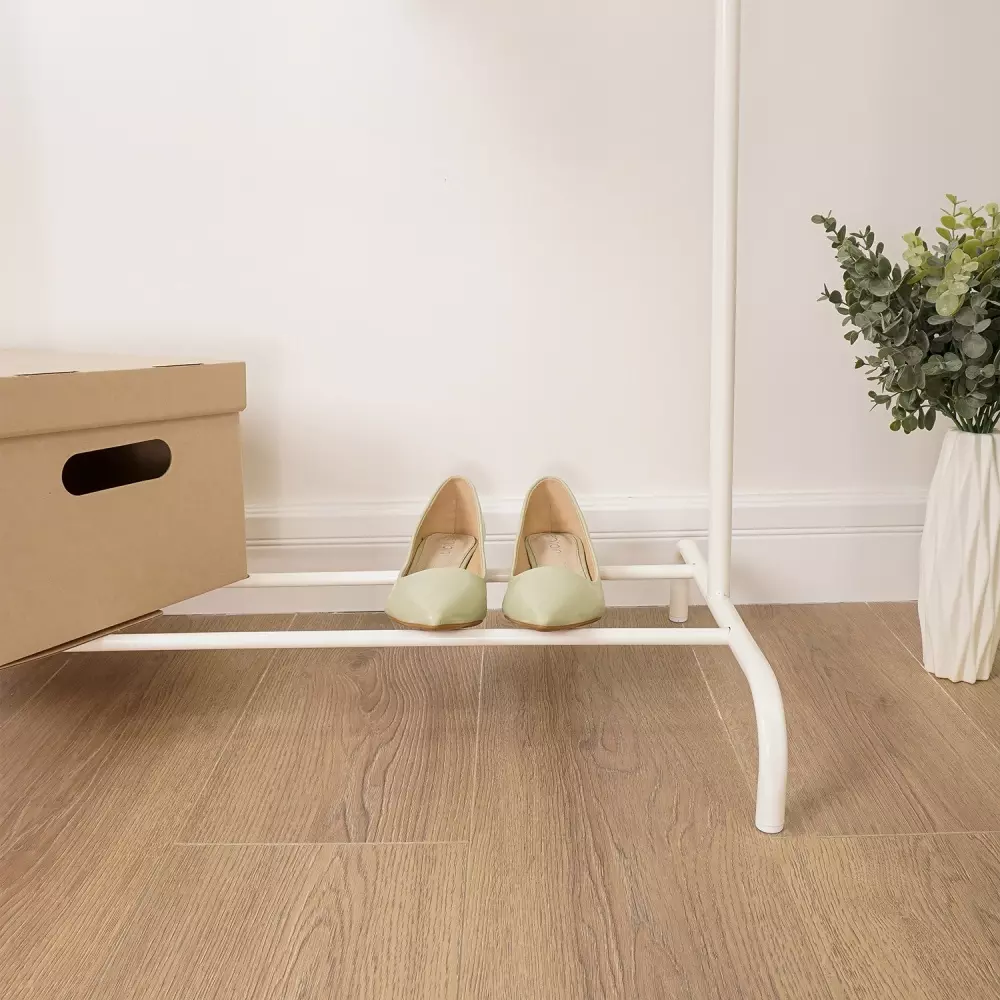 Вешалка напольная для одежды гардеробная 820х390х1470 мм разборная ЗМИ Радуга 1 ВГ АР1 Б белый