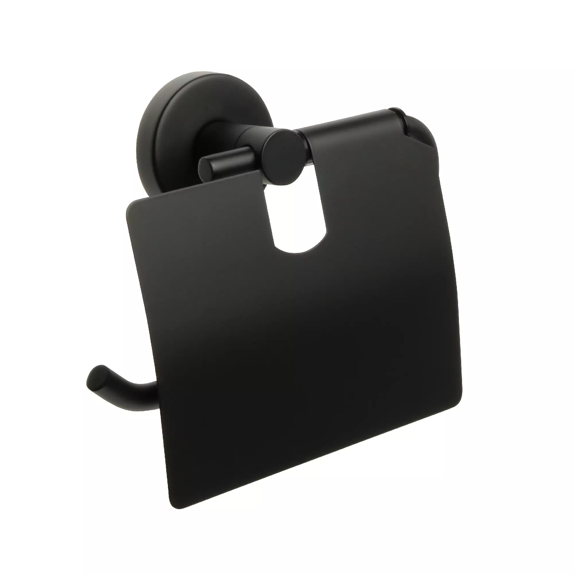 Бумагодержатель с крышкой FIXSEN  COMFORT BLACK FX-86010, цвет черный
