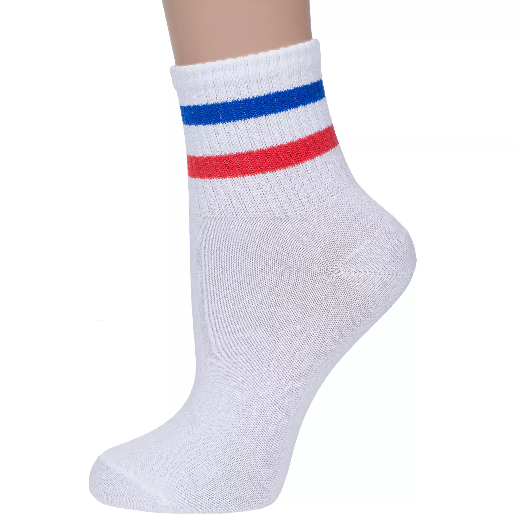 Детские носки р.20-22 КВ С 525 белый полоски флаг