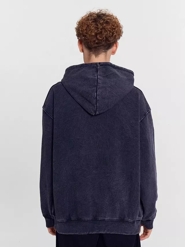 Худи мужское Mark Formelle 121896 ACID WASH черное олово, р-р 104-170/176 (52 / XL)