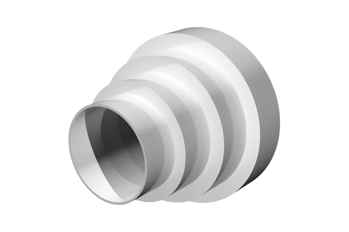 Переход для круглых воздуховодов пластик универсальный D-150/125/100/80 ERA ПУ15.12.10.8