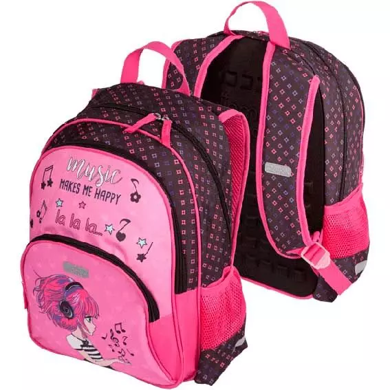 Школьный рюкзак Attomex. Basic Music Girl 7033360, 38x27x17 см (14 л) вес 550 г
