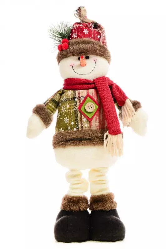 Игрушка декор мягконабивная Приветливый Снеговик, из полиэстера/ 38x20x10см 88587