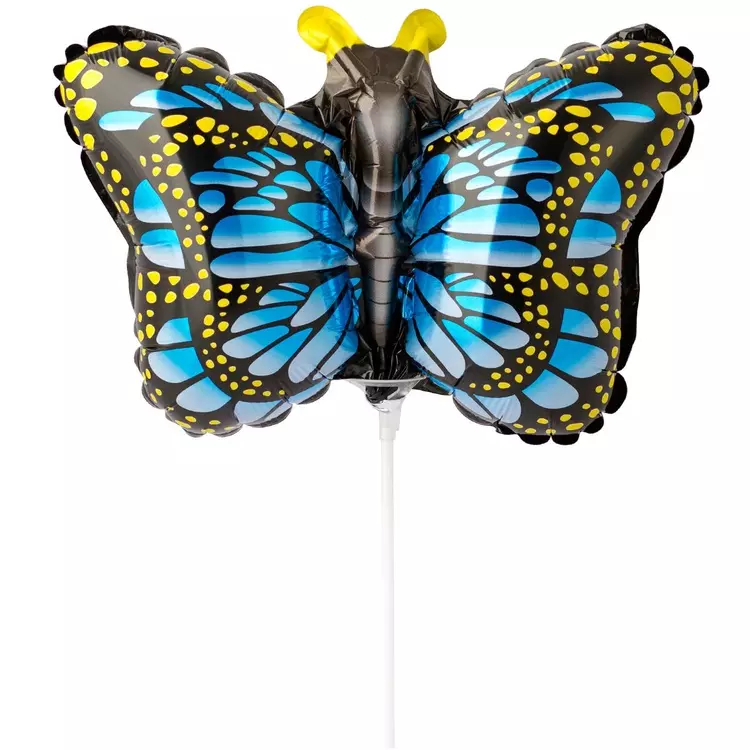 Шар фольгированный 35 см/14&quot; Бабочка крылья голубые 1206-1060
