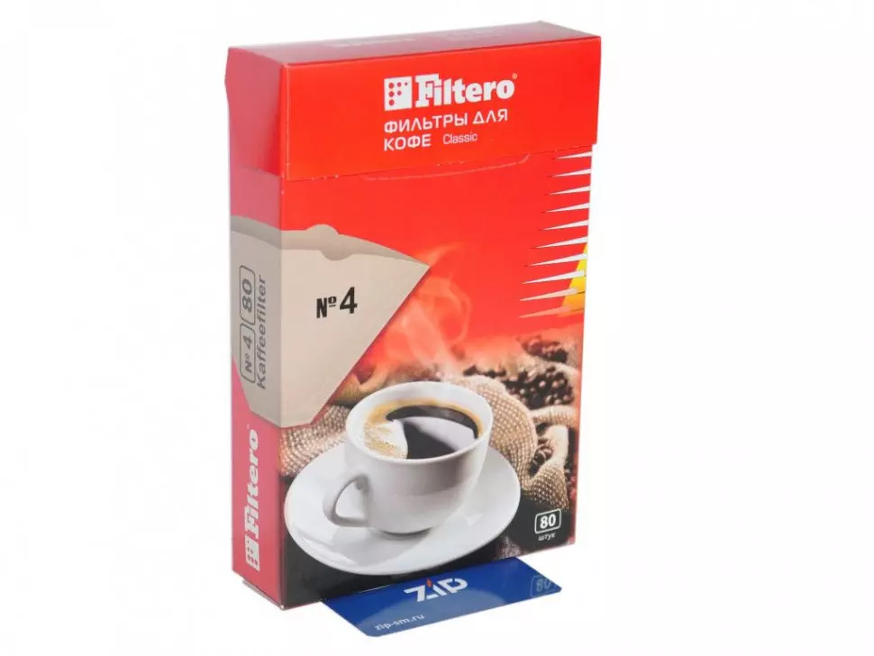 Фильтры для кофе Filtero №4/80 коричневые упак 80шт